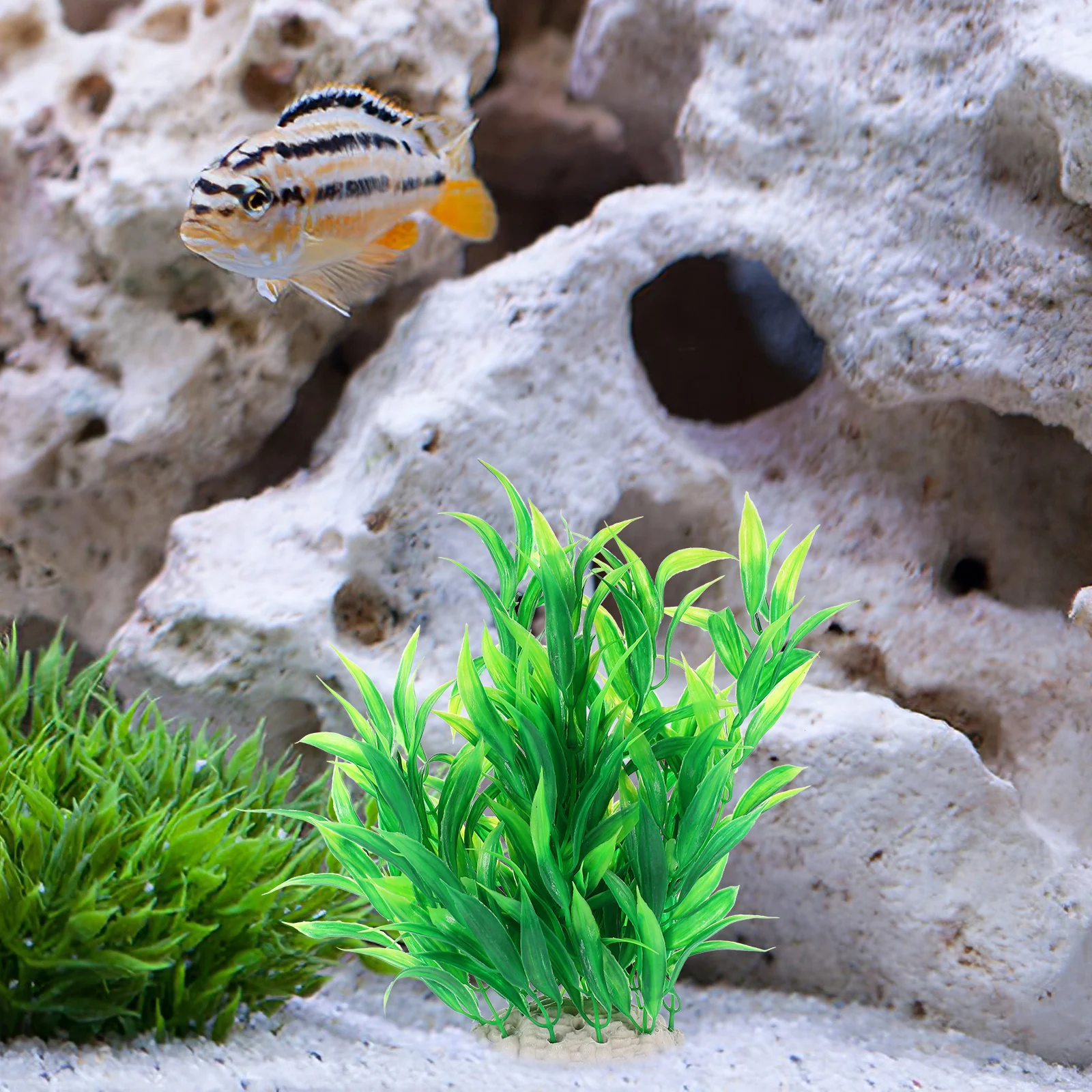 

Aquarium Fish Tank Decorations Plastic Plants Water Grass Artificial Lifelike Green Plant Ornament Safe Material Durable NonFade