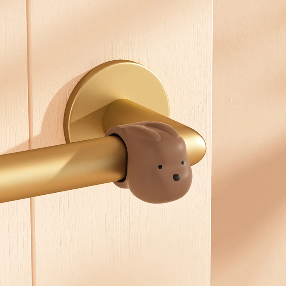 

Набор из 5 силиконовых накладок на дверные ручки в форме кролика, защита от ударов для кухонных шкафов, ограничитель открывания двери, декор для дома