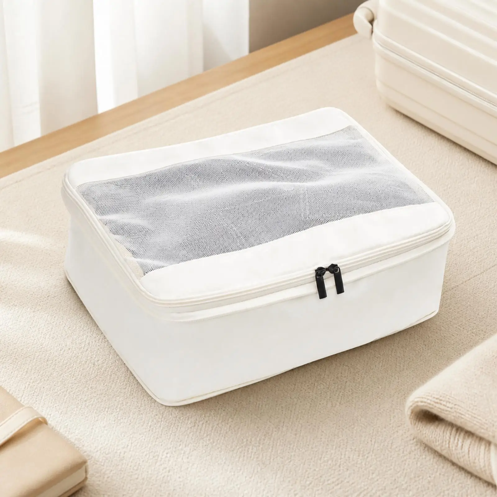 Packing Cubes Compression Travel Organizer Bag for Luggage Mesh Window Breathable Storage Pouch