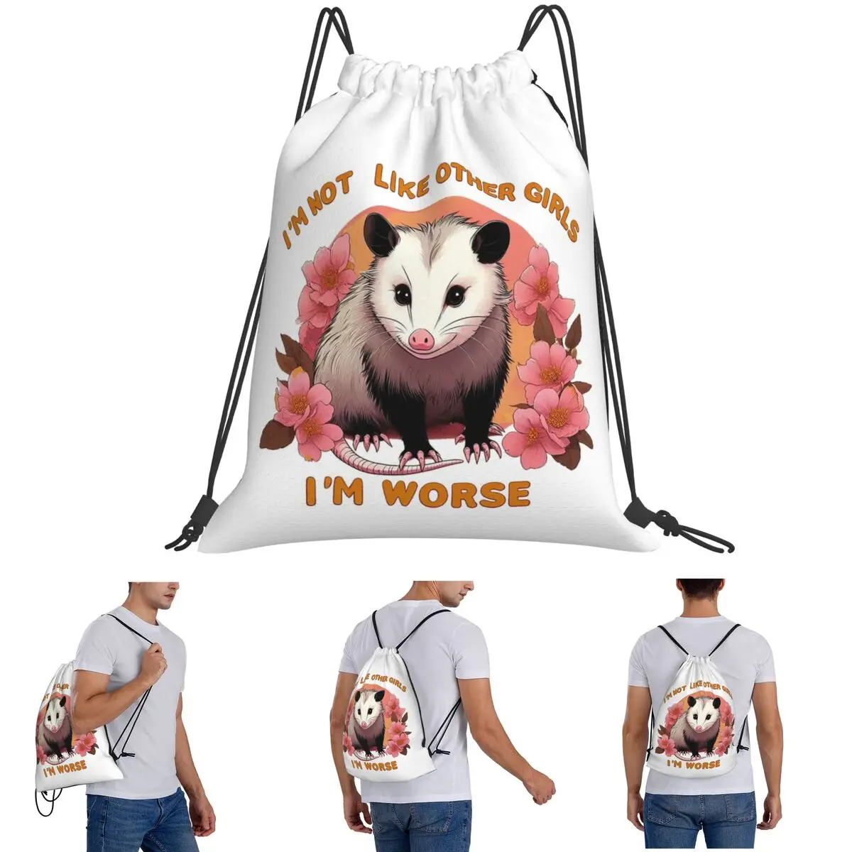 

I'm Not Like Other Girls, I'm Worse Possum Backpacks Drawstring Bundle Pocket Sports Bag Book Bags for Man Woman School
