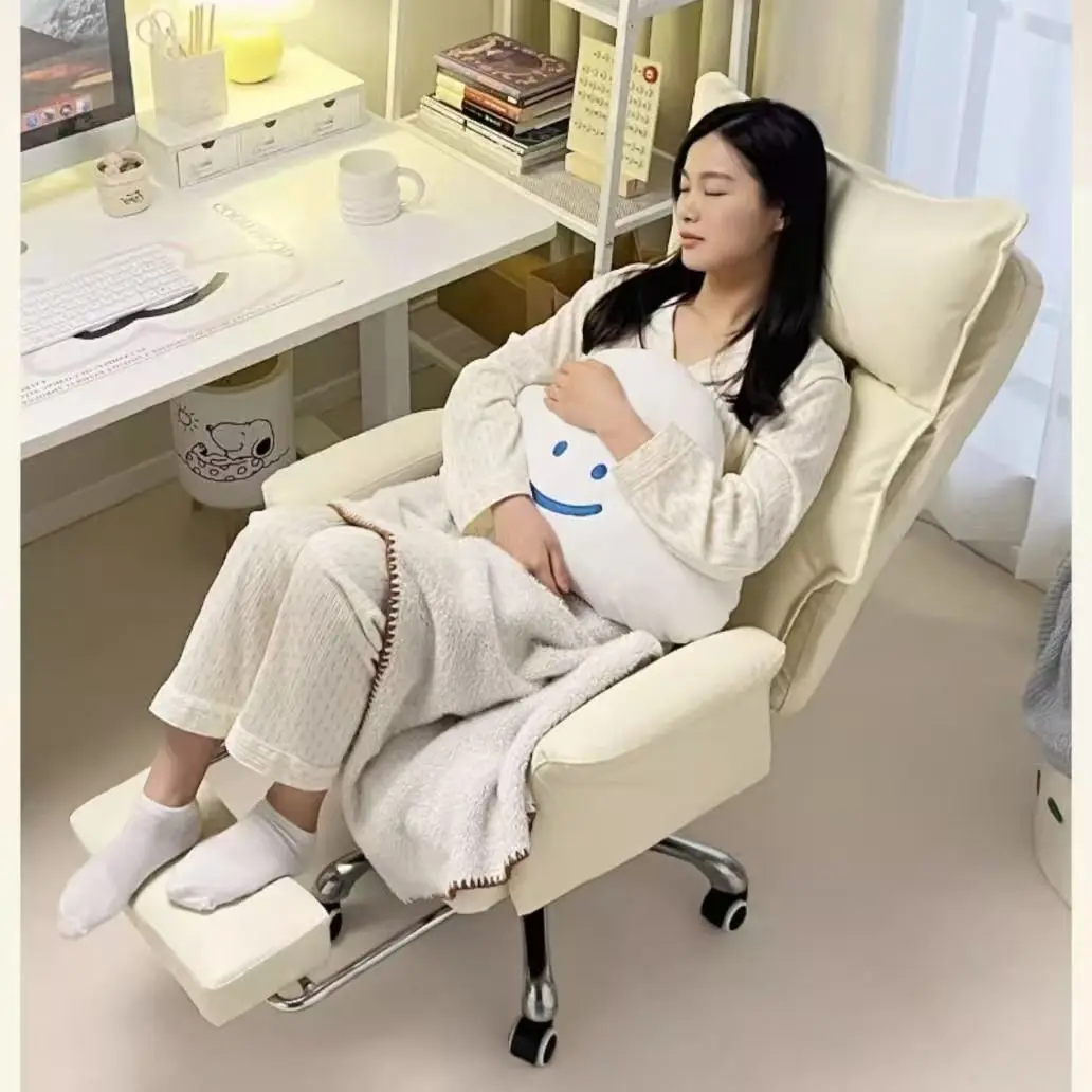 Household lazy sofa chair for girls, comfortable and sedentary reclining office chair