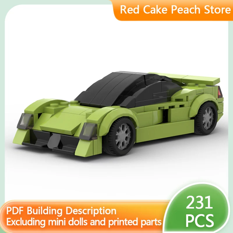 

Speed Racing Car Model MOC Building Bricks Green Super Sports Car Modular Technology Children Holiday Gifts Assemble Toys Suit