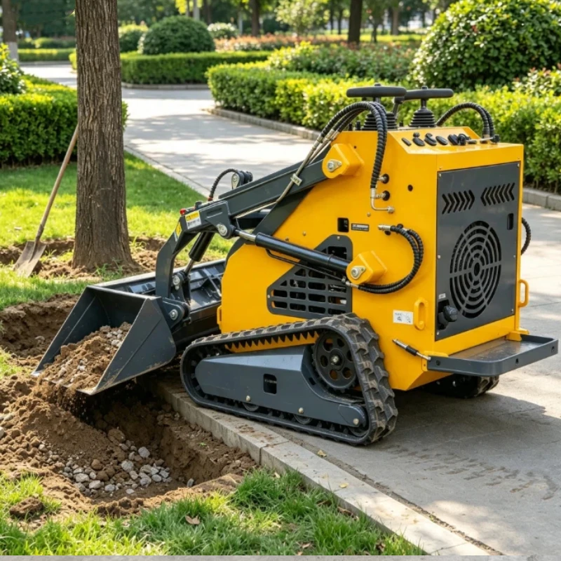 Hot Sell Compact Crawler Skid Steer Loader, Customized Working Tools Remote Control Sliding Steering Loader For Complex Terrain