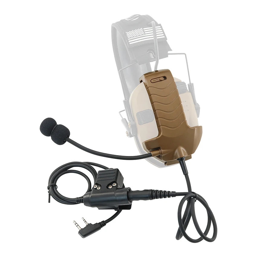 

HEARGEAR Tactical Mic Connector & U94 PTT for Walker's Razor Noise Canceling Electronic Shooting Earmuffs Airsoft Hunt Headphone