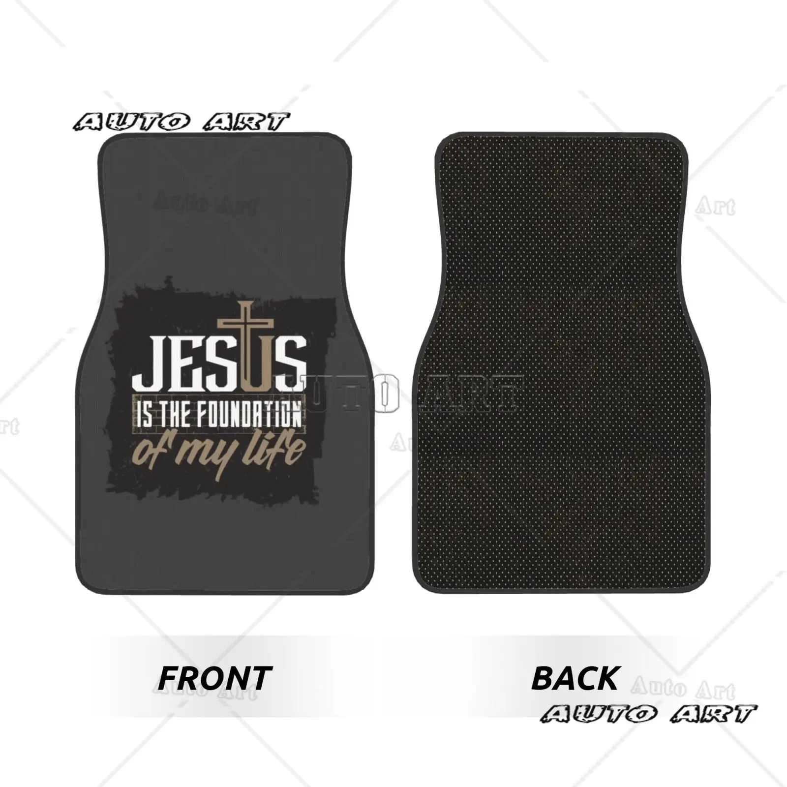 Christian Jesus print custom car floor mat front and rear carpet set 4-piece set suitable for all car floor mats