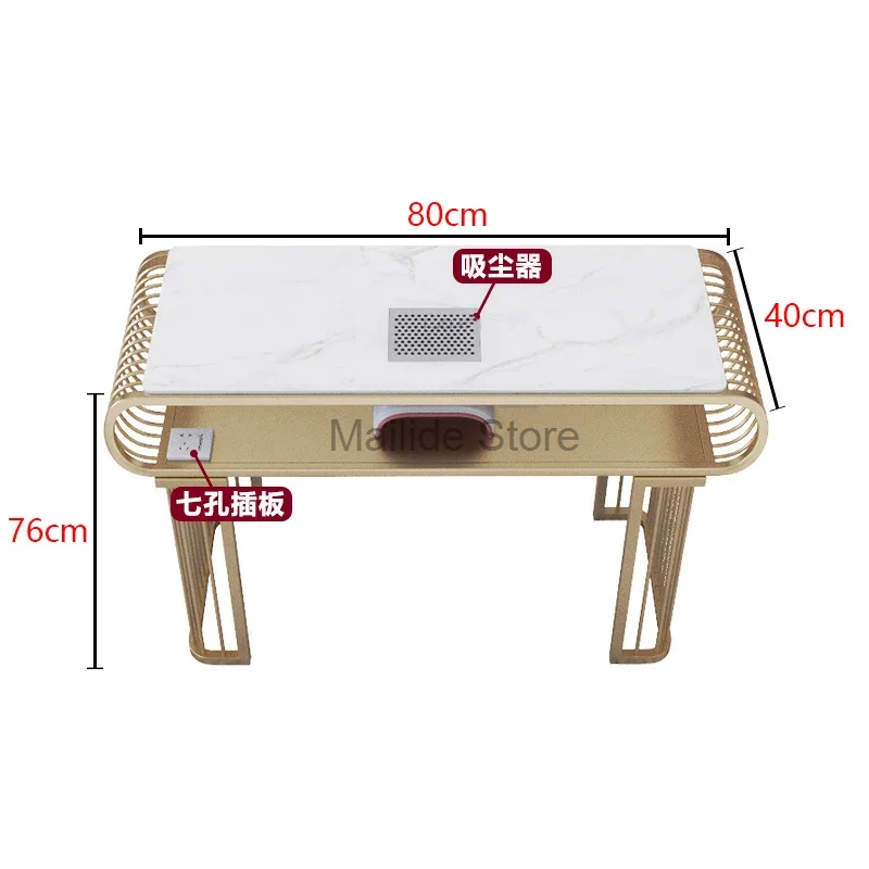 Modern Wrought Iron Nail Beauty Tables For Commercial Furniture Manicure Table Marble Creative Upscale Light Luxury Nail Table