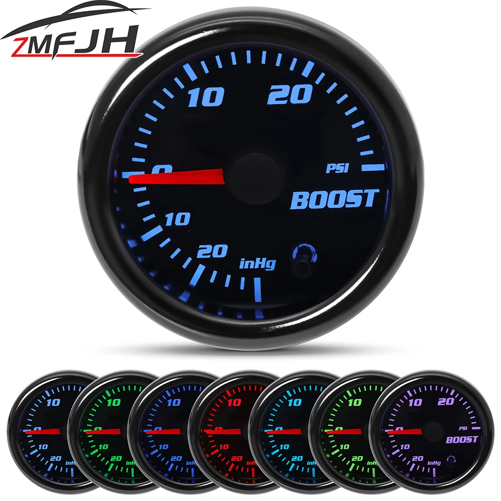 52mm 7 Color in 1 Racing Gauge Turbo Boost Gauge Bar PSI 2 Inch Water Temperature Oil Temp Volt Fuel Press Gauge Tachometer