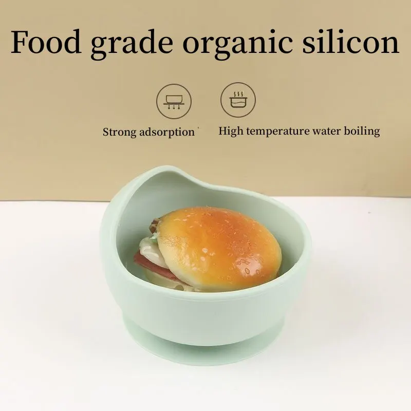2 طقم أدوات مائدة من السيليكون للأطفال مقاوم للماء شفط أطباق الأطفال أدوات مطبخ للأطفال