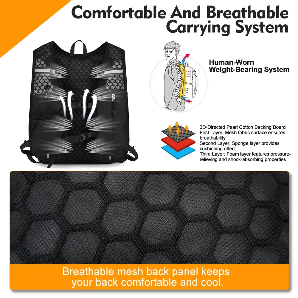 Running Hydration Vest Backpack Men Outdoor Sport Bag Trail Marathon Jogging Hiking Backpack Option Water Bag Flask 500ML 2L