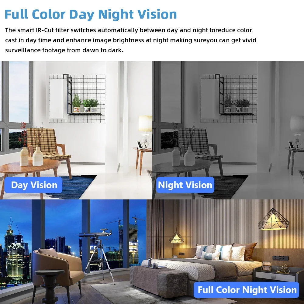 Tuya 5MP Wifi IP Camera Color night vision Outdoor Auto Tracking Wireless PTZ CCTV Security Surveillance Camera Smart Life Cam