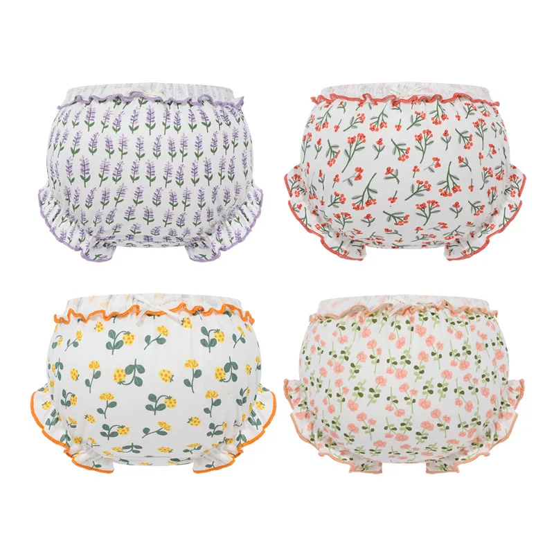 4 Piece/Lot Baby 100%Cotton Panties Girl Shorts Kids Infant Newborn Cute Cartoon Underpants For 6-24 Months Children Soft Briefs