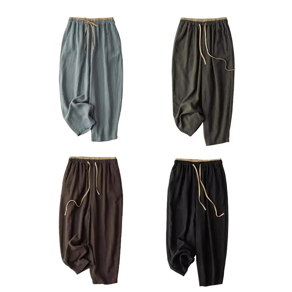 Women Wide-leg Pants Stylish Women's Wide Leg Trousers With Adjustable Drawstring Waist Pockets Comfortable Loose Commuting Pant
