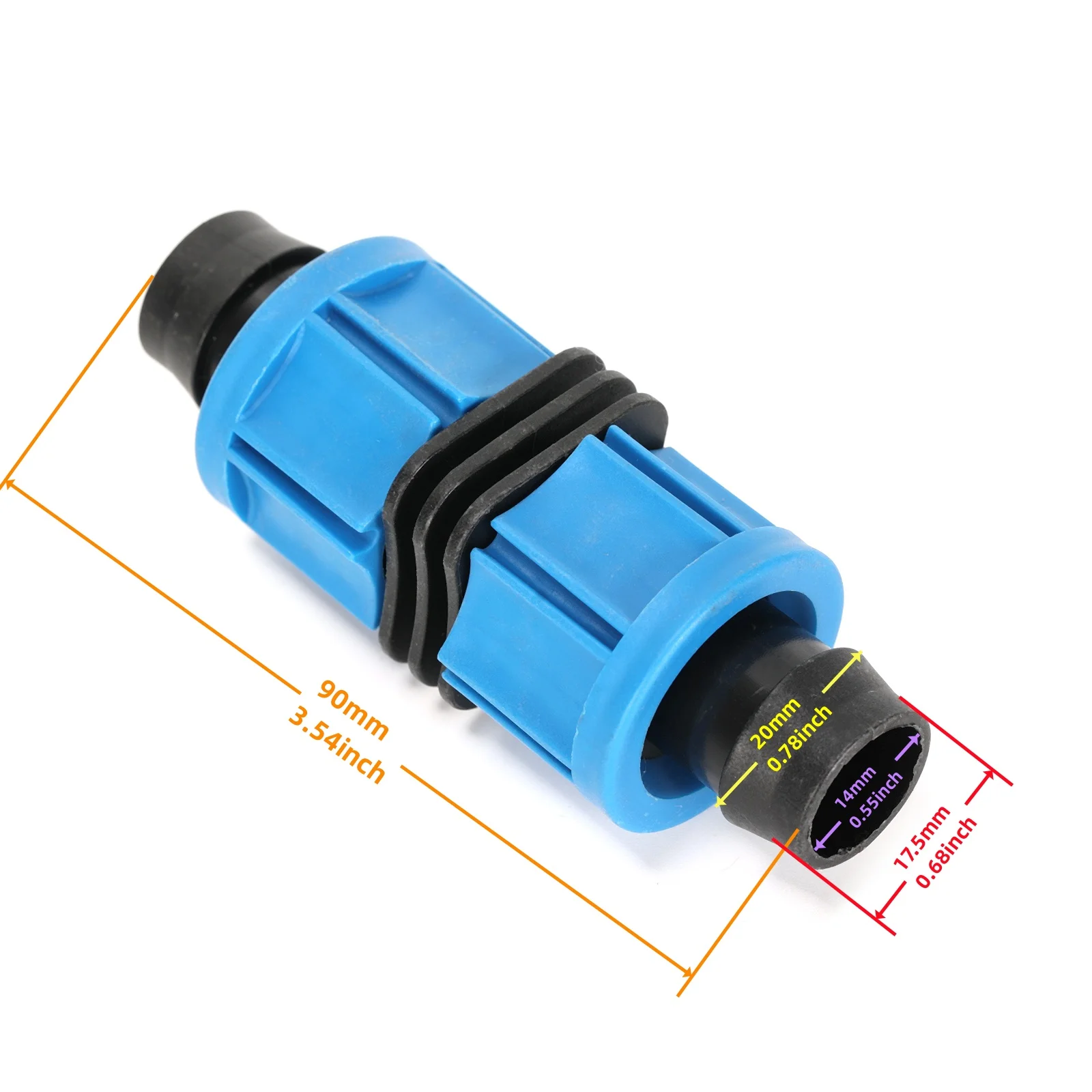 20pcs Drip Tape Connector, 20 mm Universal Joint Drip Irrigation Tube Fitting,For Greenhouse Horticulture, Garden, Construction