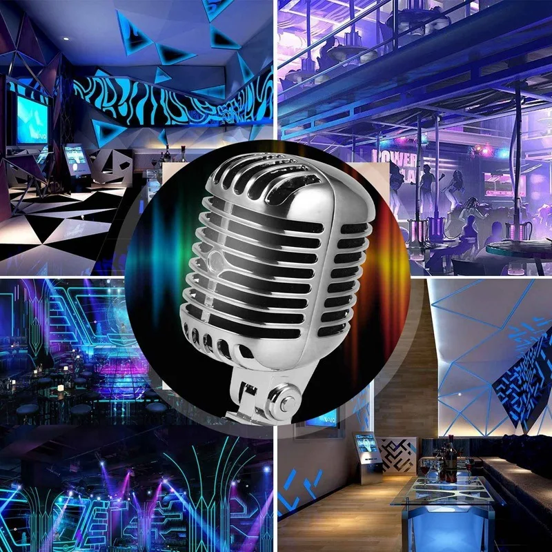 

B27B Professional Wired Vintage Classic Microphone Good Quality Dynamic Moving Coil Mike Deluxe Metal Vocal Old Style Ktv Mic Mi