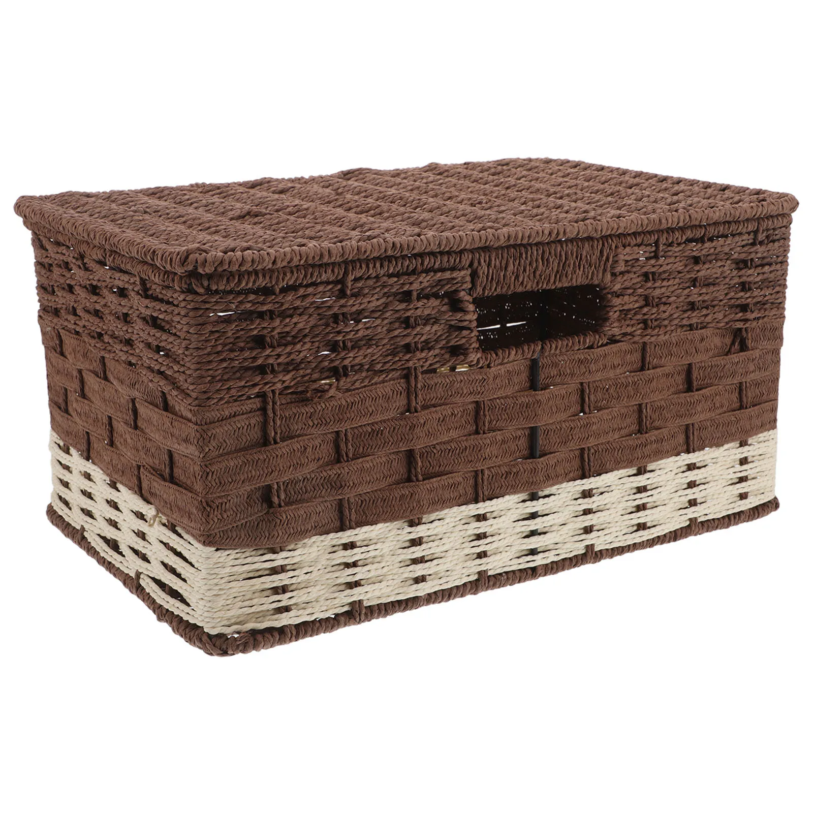 

Woven Storage Box Baskets for Organizing Decorative Bins with Lids Book Lidded Creative Snack