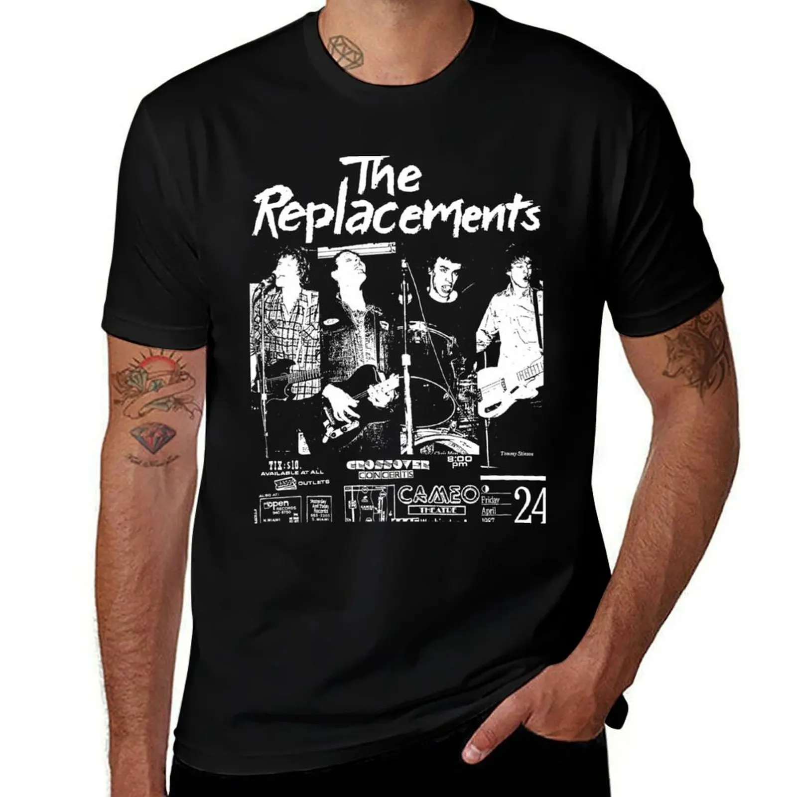 Vintage The Replacements Concert Graphic Music Art BLK T-Shirt sports fans Blouse custom t shirt vintage t shirt men