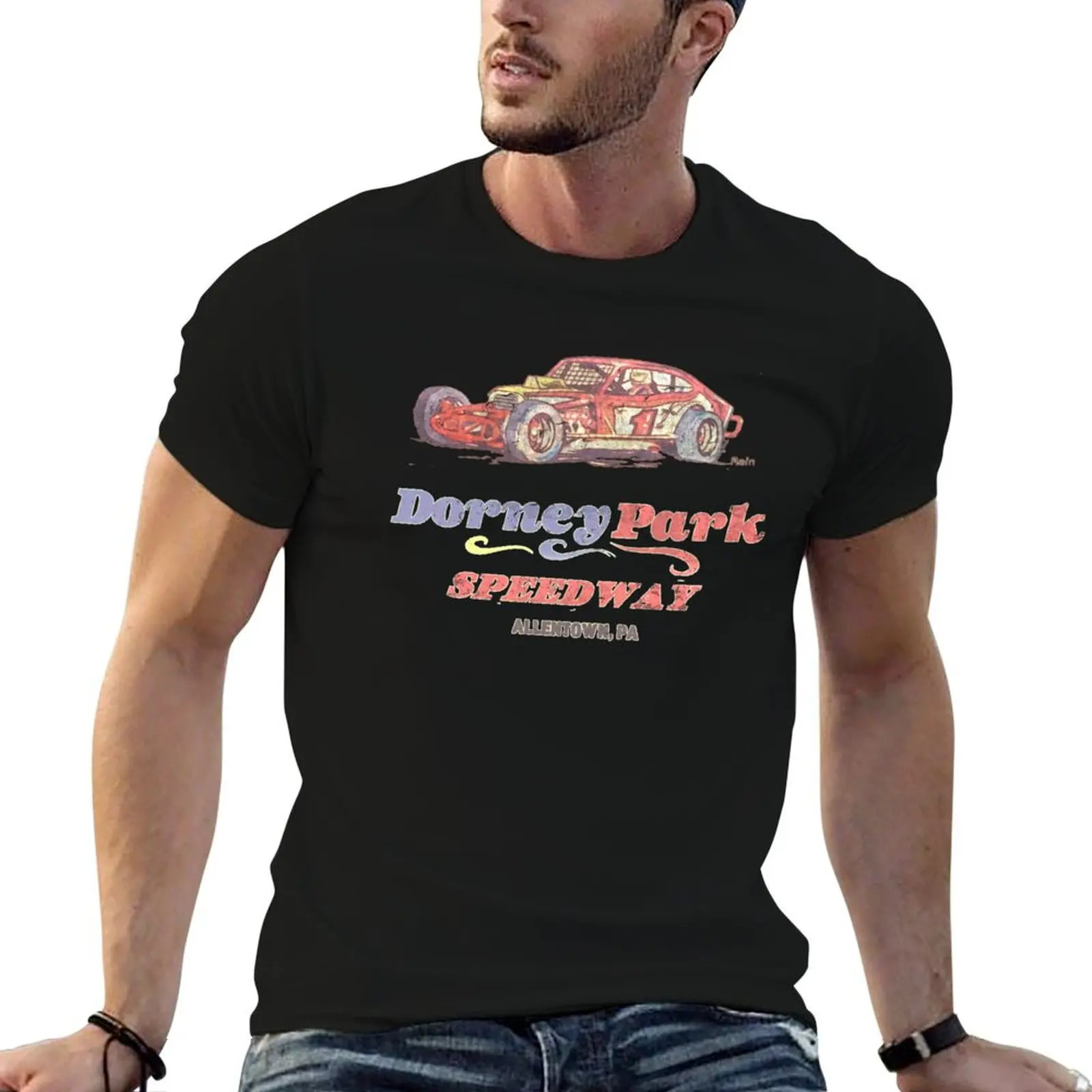 

Dorney Park Speedway Vintage Racing T-Shirt vintage blacks oversized graphic tee mens t shirt