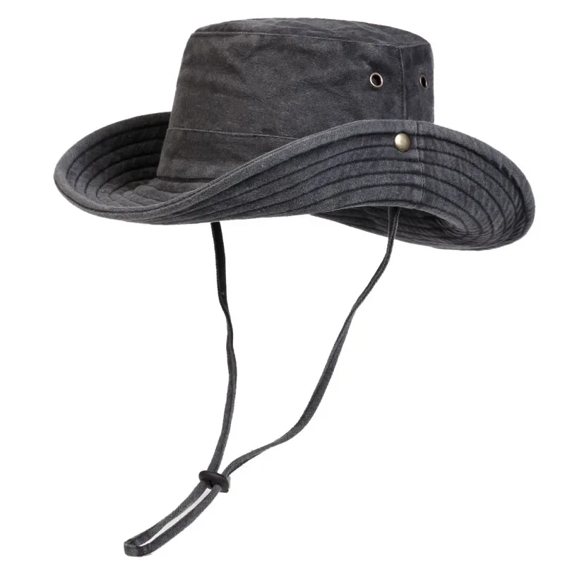 

2024 Four Seasons Cotton Solid Bucket Hat Fisherman Hat Outdoor Travel Sun Cap for Men and Women