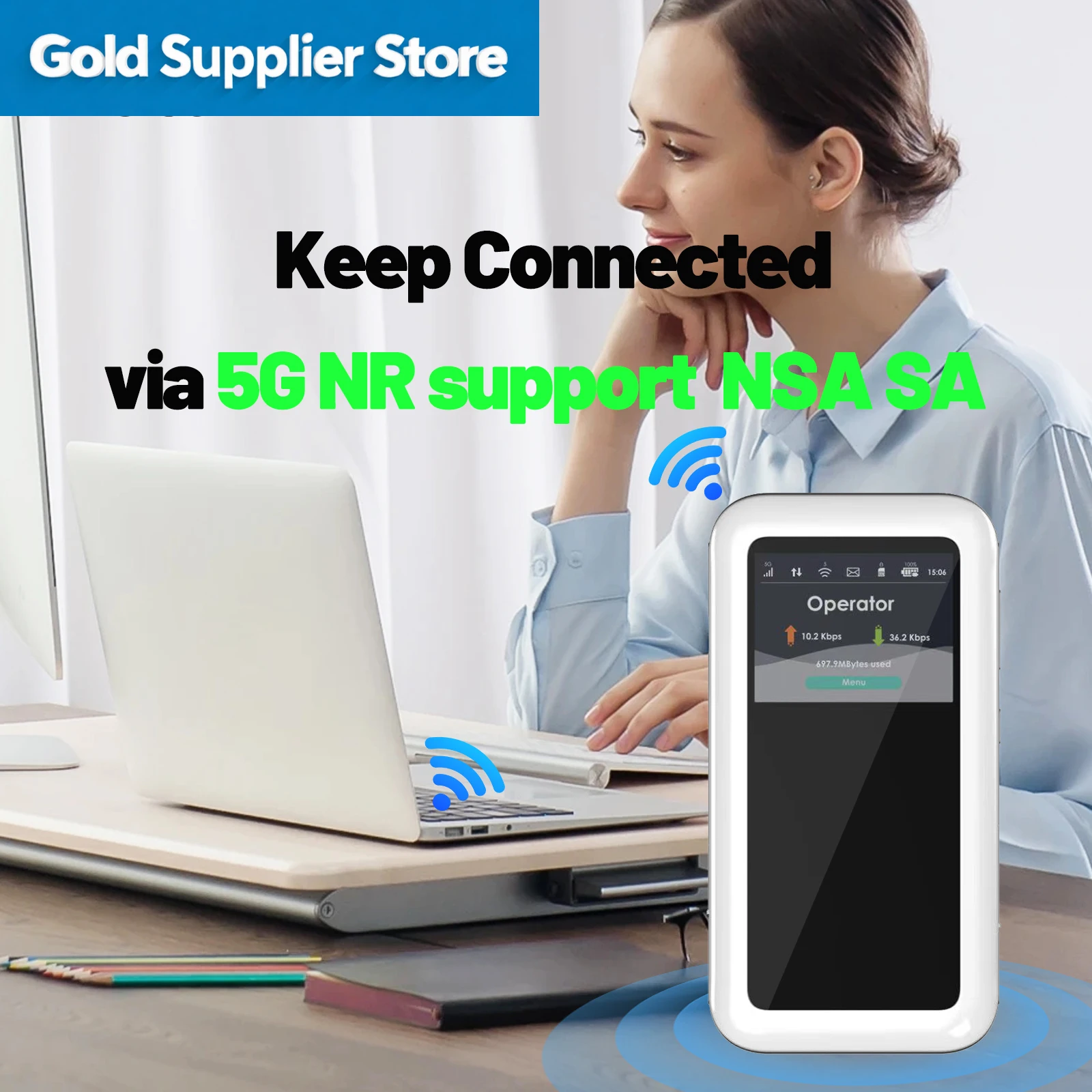 M46-e Portable 5G E-Sim Router High Performance Mini WiFi Mobile Router with 1800 Mbps Speed 4500 Mah    SDX62 Chipset