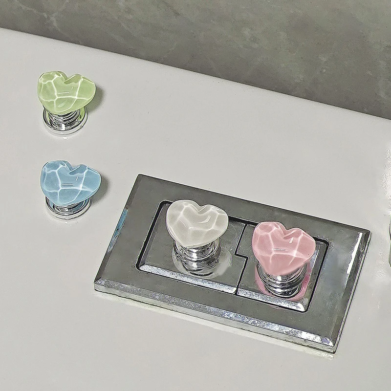 2Pcs Heart Toilet Pressers Love Toilet Press Button Tank Press Switch Tank Button Nail Protector Bathroom Decoration-New