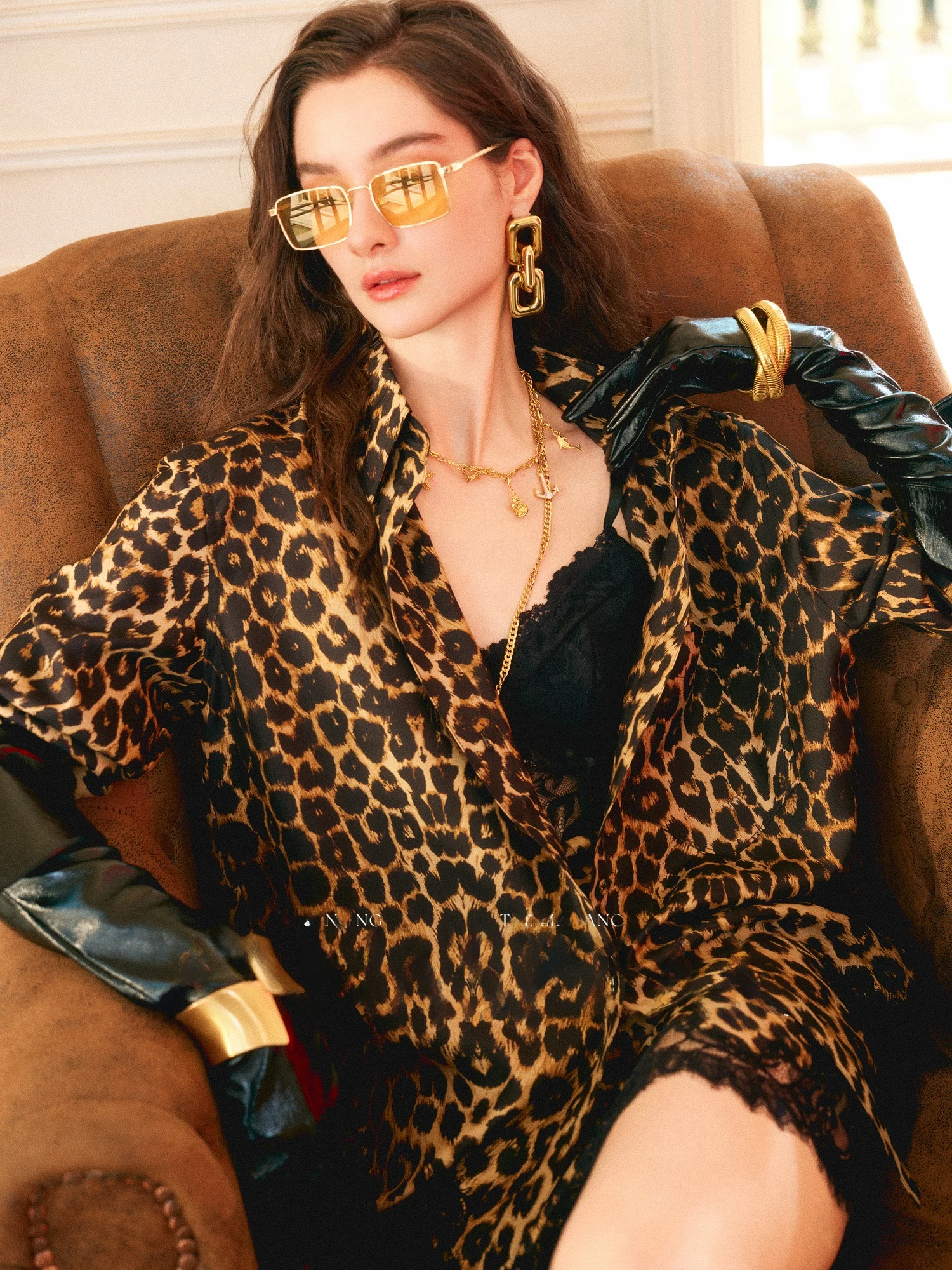 

Annaspeak: Новая модная женская блузка-полуюбка из высокоплотной шелковой тафты с леопардовым принтом и кружевом, в стиле ретро, устойчивая к сминанию