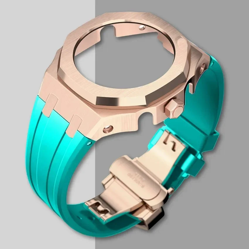 Nieuwe Gen5 Casioak Rvs Case voor G-Shock GA2100 Mod Kits Modificatie Kit Metalen Bezel Rubberen Band voor GA2110 GAB2100