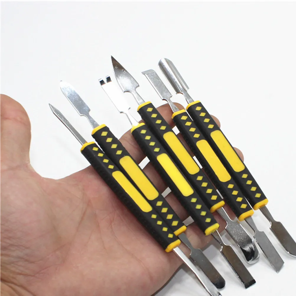 Alloy Steel Pry Bar Set 6 Piece Multi Head Opening Tools for Laptop Tablet Disassembly and Repair