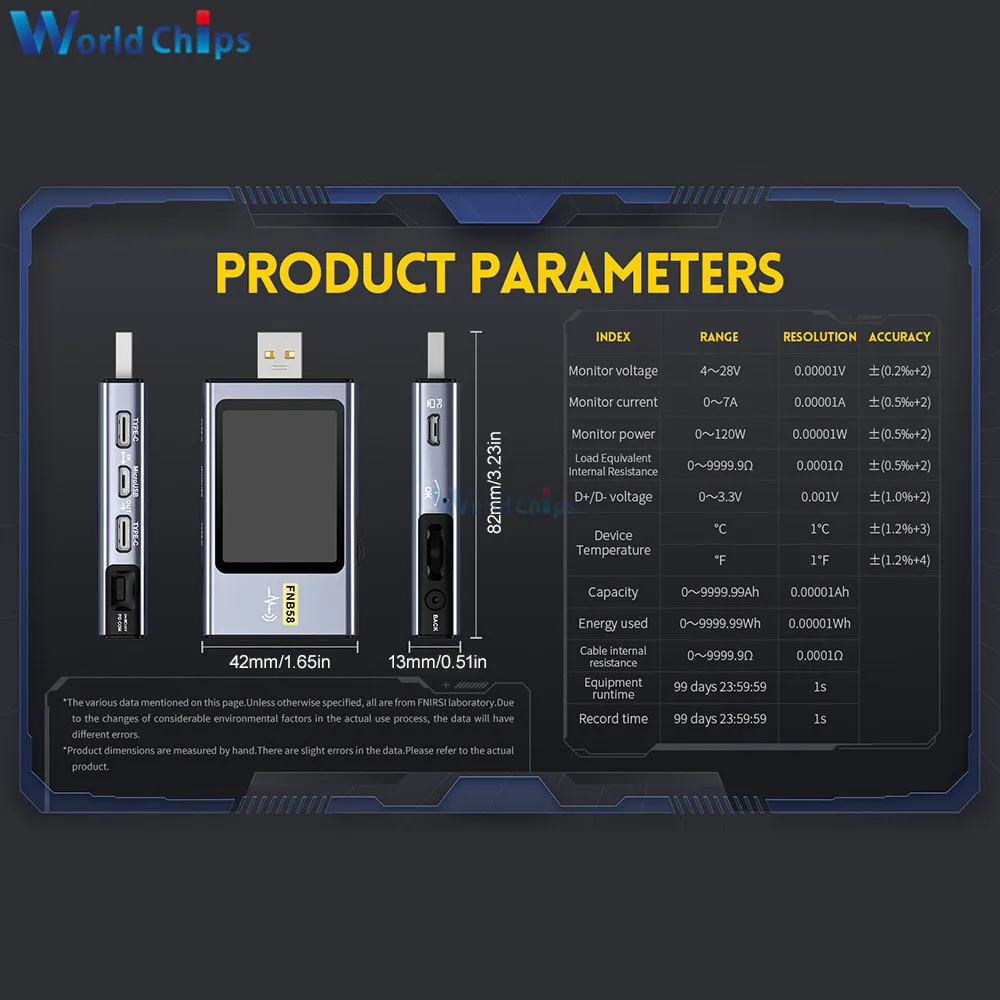 FNB48S FNB58 USB Tester Voltmeter Ammeter Type-C Fast Charge Protocol Detect Capacity Tester Power PD Trigger Measurement Tool