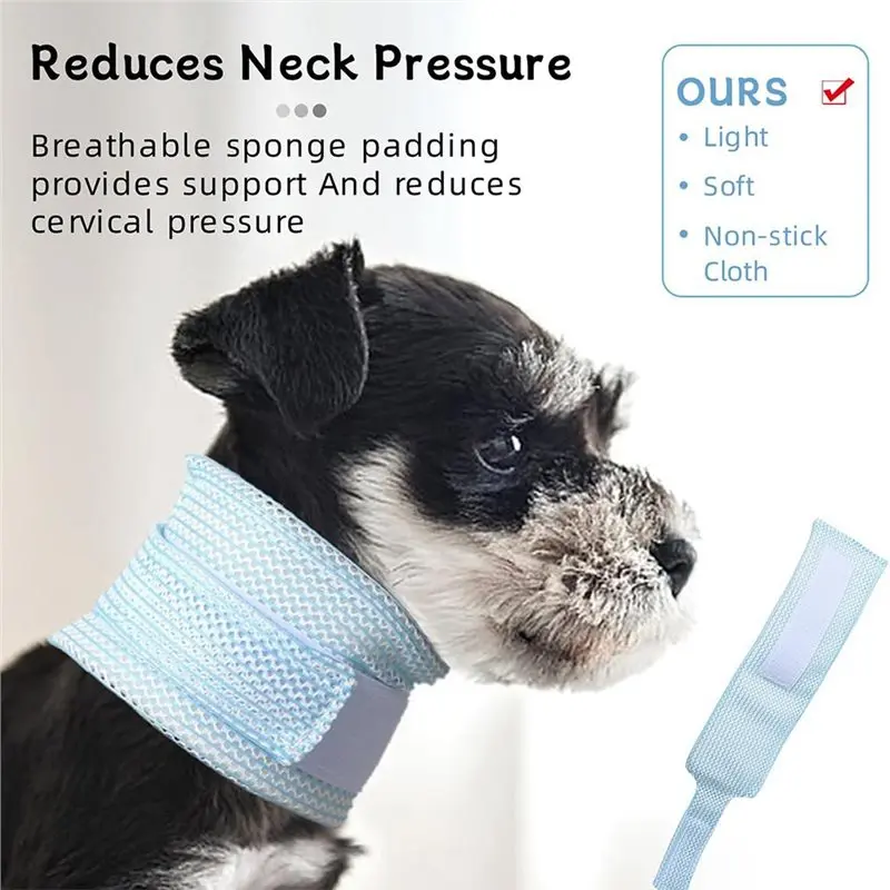 غطاء دعامة رقبة القطط A25F - طوق إليزابيث قابل للتنفس وقابل للتعديل لاستعادة ما بعد الجراحة ومضاد للخدش ومضاد لللعق #3