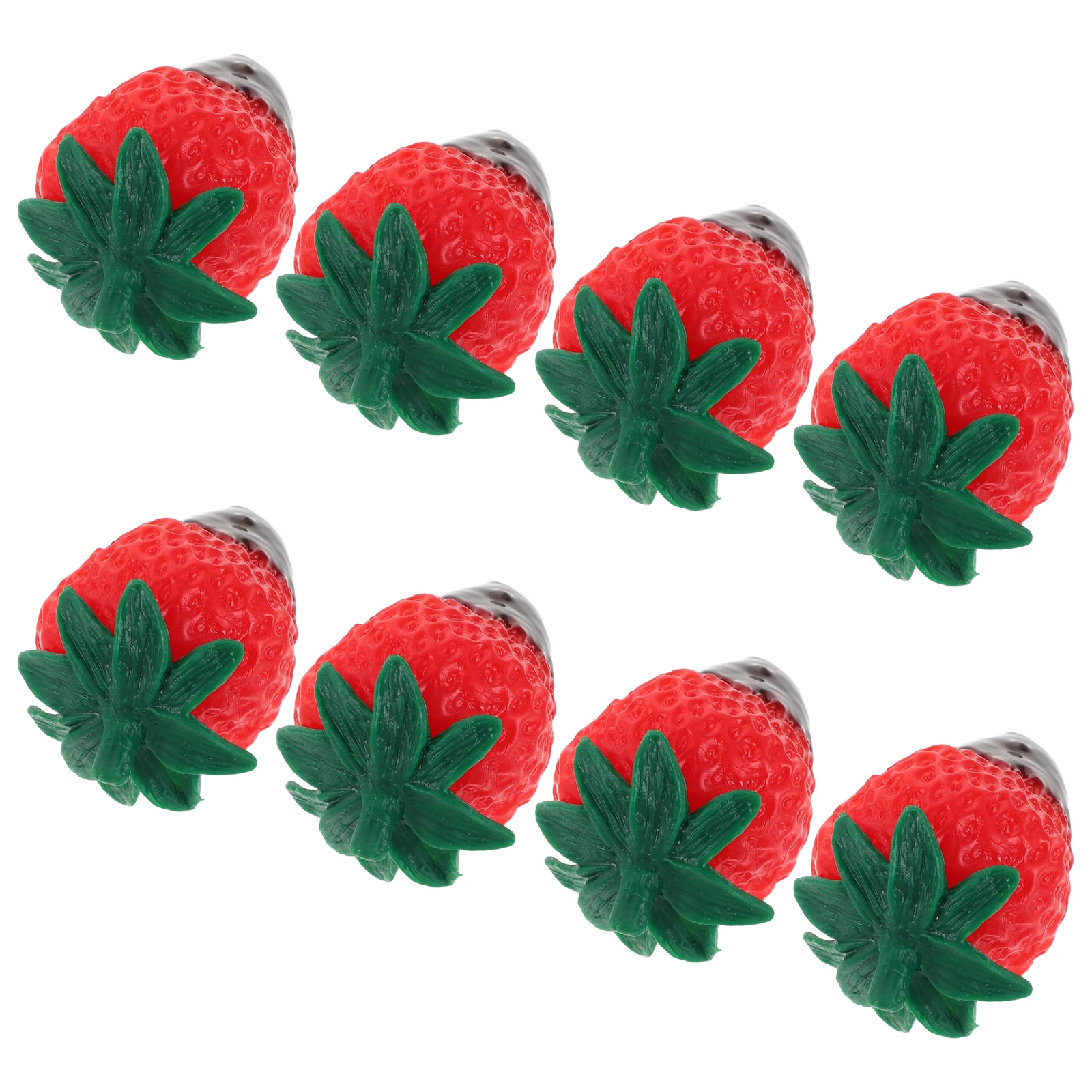 

8Pcs Simulation Strawberry Artificial Decorative Plastic Fake Chocolate Strawberries Realistic Fruit Models Dessert Table Decor