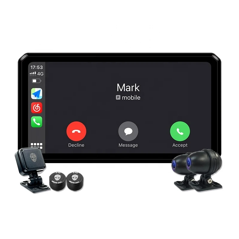 

AlienRIder M12 Pro 6.1 Inch Touch Screen Motorcycle Dash Cam Carplay Android Auto Navigation 77GHz Millimeter Wave Radar BSD
