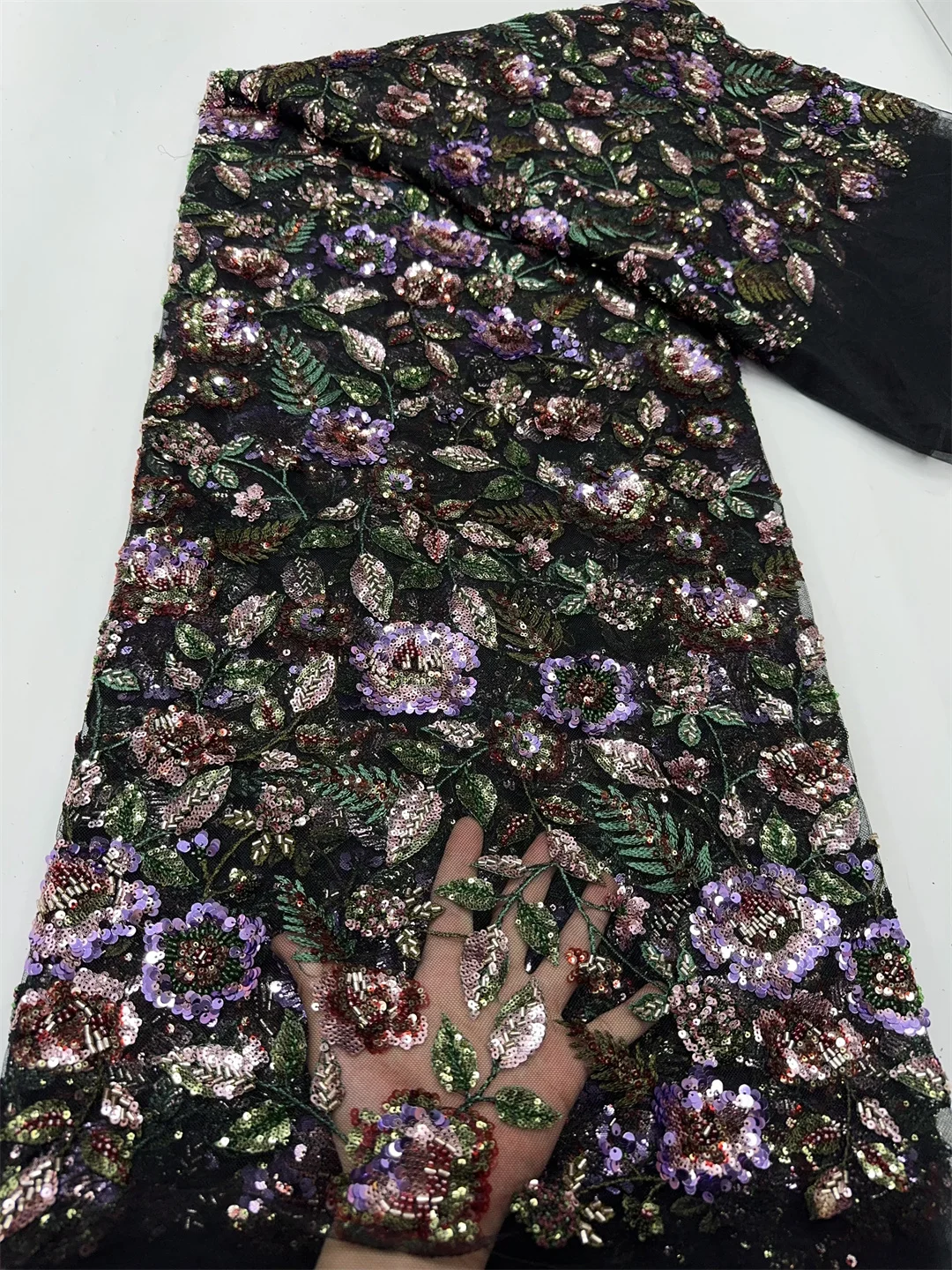 Kain Renda Tulle Manik-manik Afrika Baru 2025 Kualitas Tinggi Kain Tulle Perancis Renda Payet Nigeria untuk Jahit Gaun Pesta Pernikahan