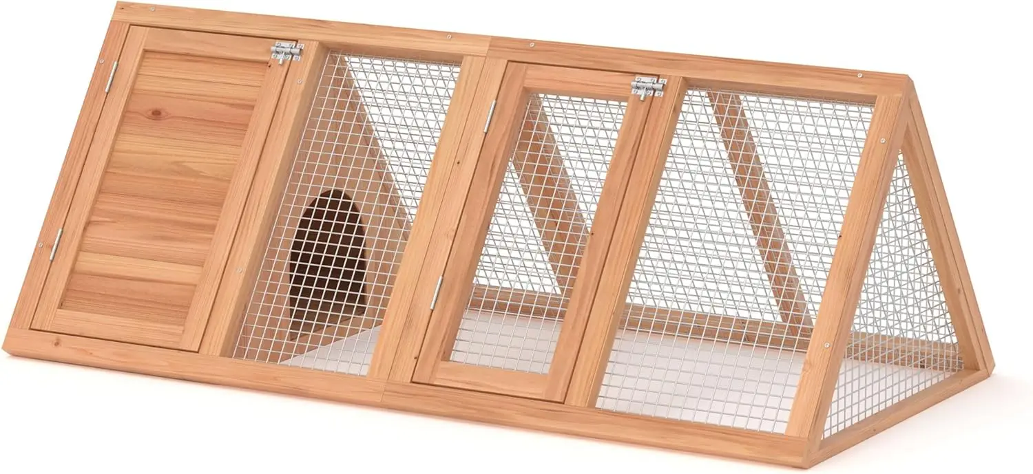 

Wooden Chicken Coop for 2 Chickens, Rabbit Hutch with Ventilating Wire, Outdoor Pet House