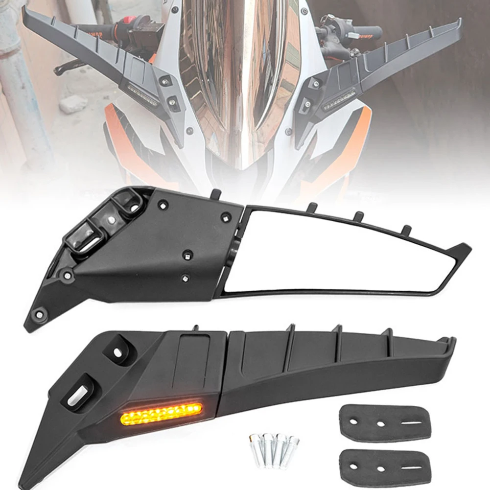

ATV Motorcycle Wing Rearview Mirrors Adjustable Rotating Side Rear View Mirrors With Light Compatible For 250sr 450sr 250 600
