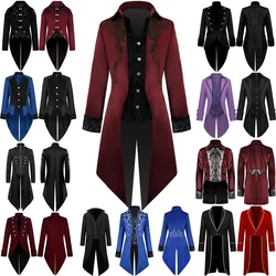 Medieval Retro Costumes Drama Performance Costumes Men's Clothing Medium Length Punk Holiday Retro Tailcoats Props