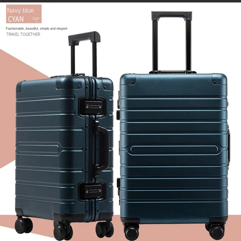 20/24/28 Inch Business Silver Color Rolling Luggage High Quality All-aluminum Trolley Suitcase Universal Wheel Silent Luggage