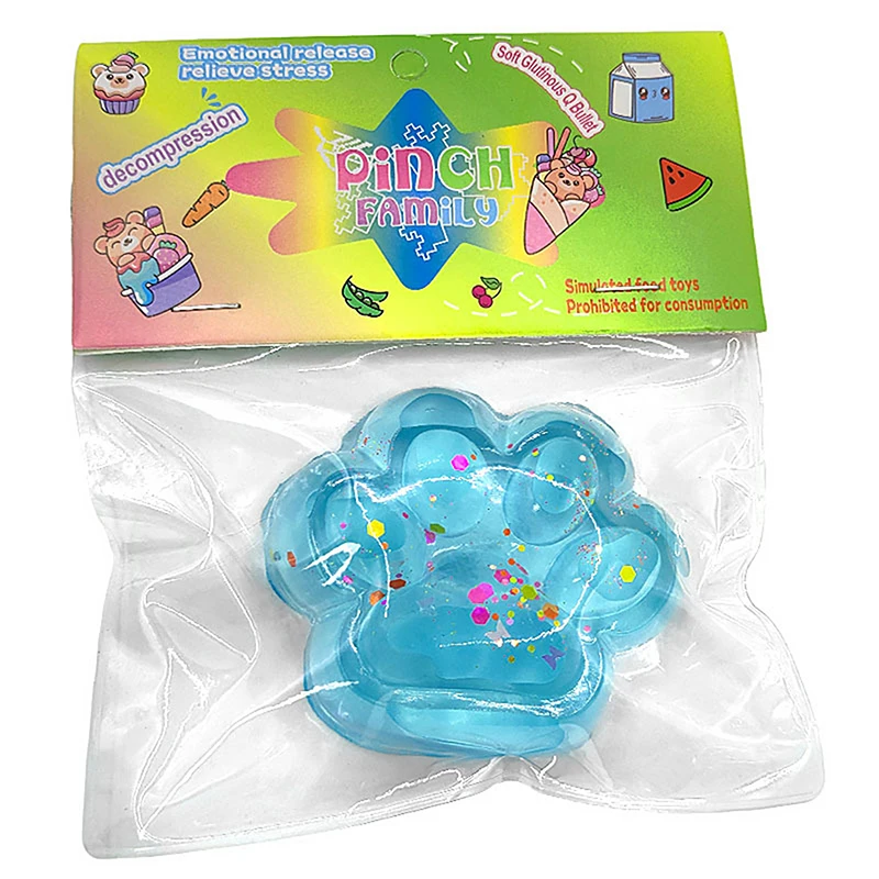 Jouet à rebond lent de patte de chat en TPR pour enfants, cadeaux sûrs, transparent, presser, doux, pincer, griffe, 1 pièce