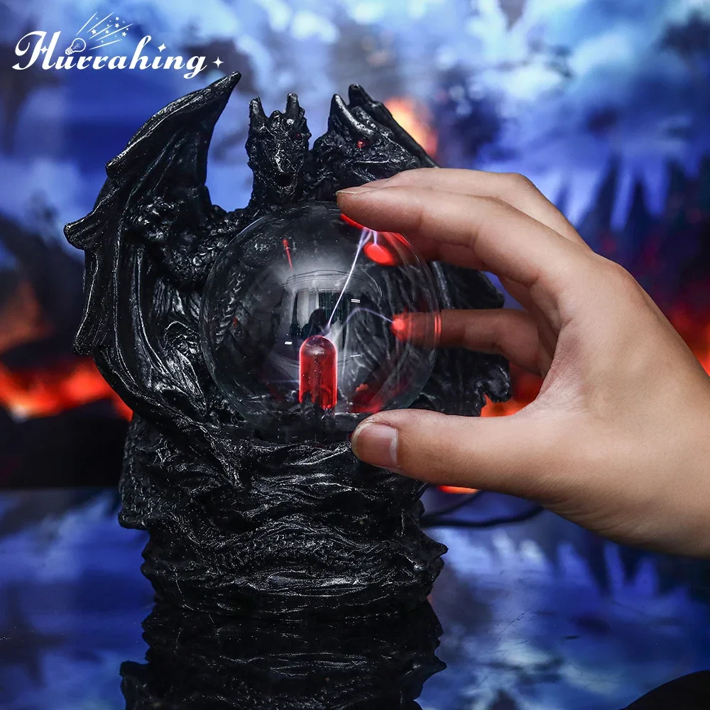 Hurrahing برأسين الزاحف المجنح مصباح بلازما 4 بوصة الغلاف الجوي ليلة ضوء سطح المكتب ديكور هالوين هدية بيع #5