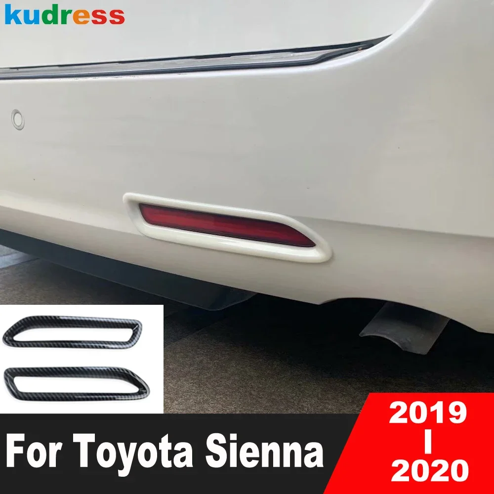 

Rear Bumper Fog Light Lamp Cover Trim For Toyota Sienna 2019 2020 Carbon Fiber Car Tail Foglight Foglamp Bezel Trim Accessories
