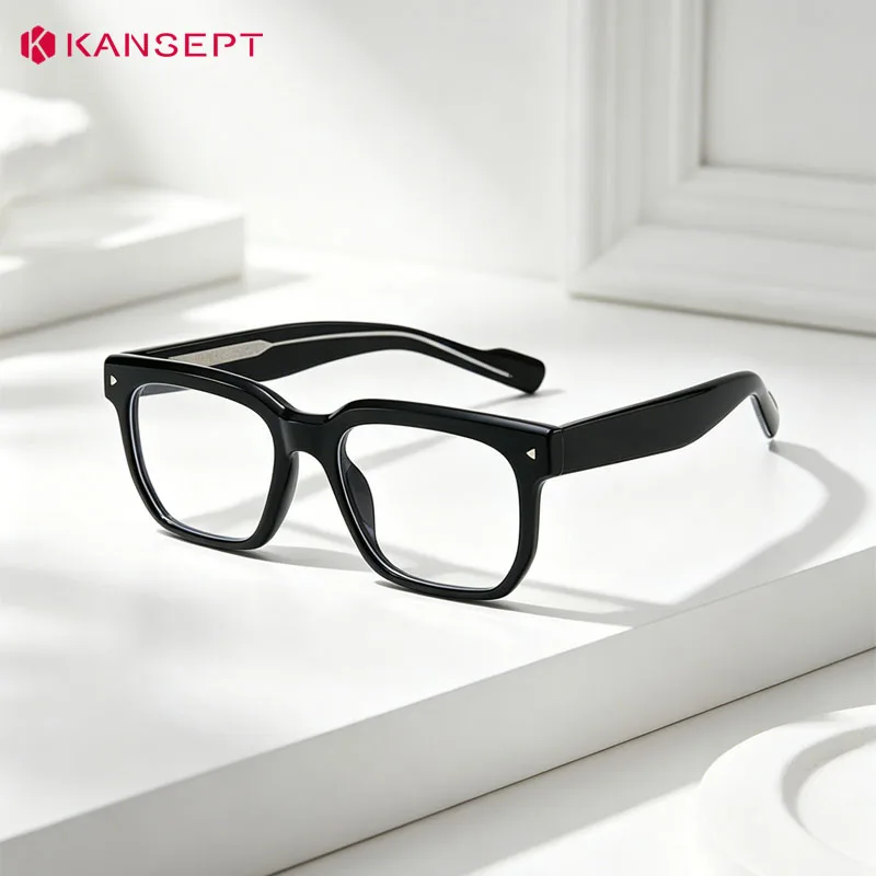 KANSEPT Eyeglass Glasses Man Style Square Glasses-4 Decorative Eyepieces for Reading Lunettes Myopia Lenses Blue Light Bezel
