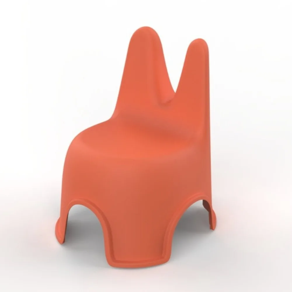 

High Quality Plastic Children's Chair Rabbit Ears Stable Dining Chair Anti-slip Thickened Back Chair Baby