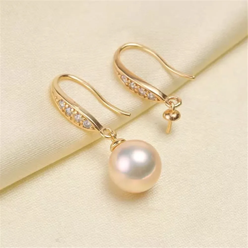 Gold-Plated Pearl Beads Stud Earrings Setting Base Diy Jewelry Making Findings&Components No Pearl E034