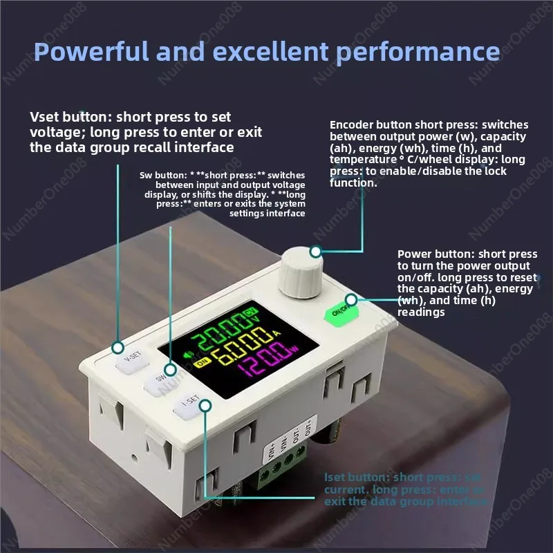 SK120X Digital Control DC Power Module, Adjustable Step-Up Step-Down CC CV Converter for Lab & Charging
