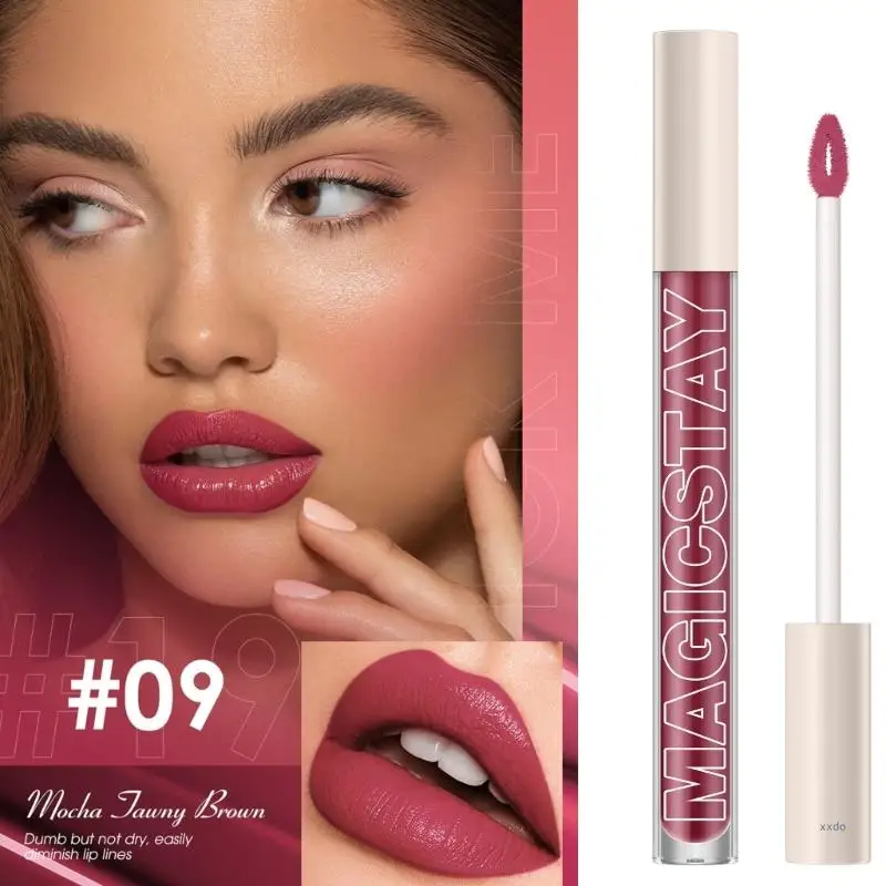 Langmanni Matte Lipstick Long Lasting Waterproof Velvet Liquid Lip Glazes Sexy Red Lips Gloss Lipstick Cosmetic for Women