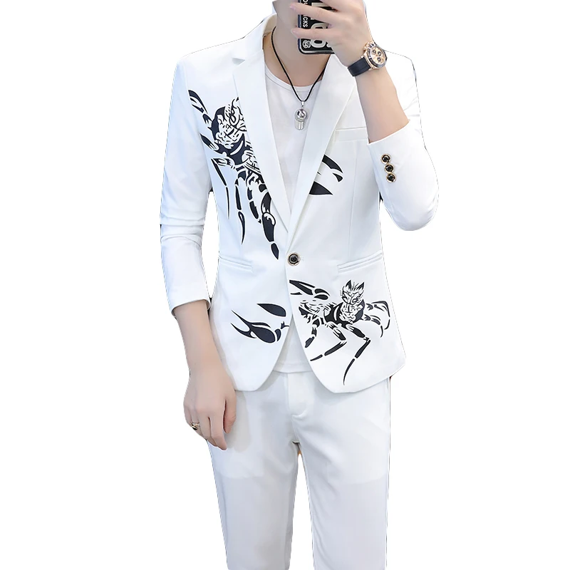 New two-piece suit (suit + western pants) slim and handsome Korean version of the suit business casual handsome suit men\'s suit