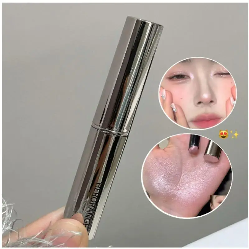 HERORANGE Highlighter Stick - قلم ظلال عيون أبيض لامع لامع طبيعي، تظليل كونتور، مكياج للوجه