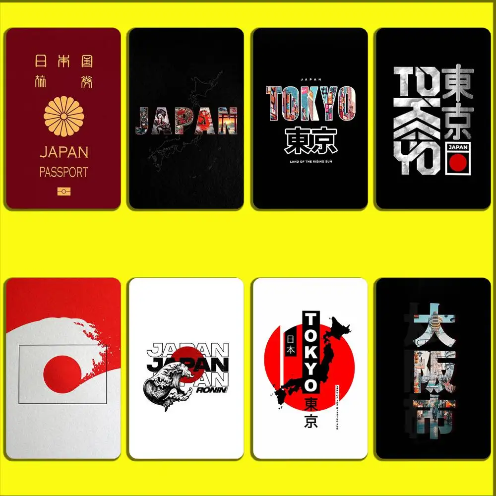 Japan Flag Passport Tokyo Card Stickers For Debit Bank Credit Cards Metro Bus Pass Sticker Decoration Cover Skin