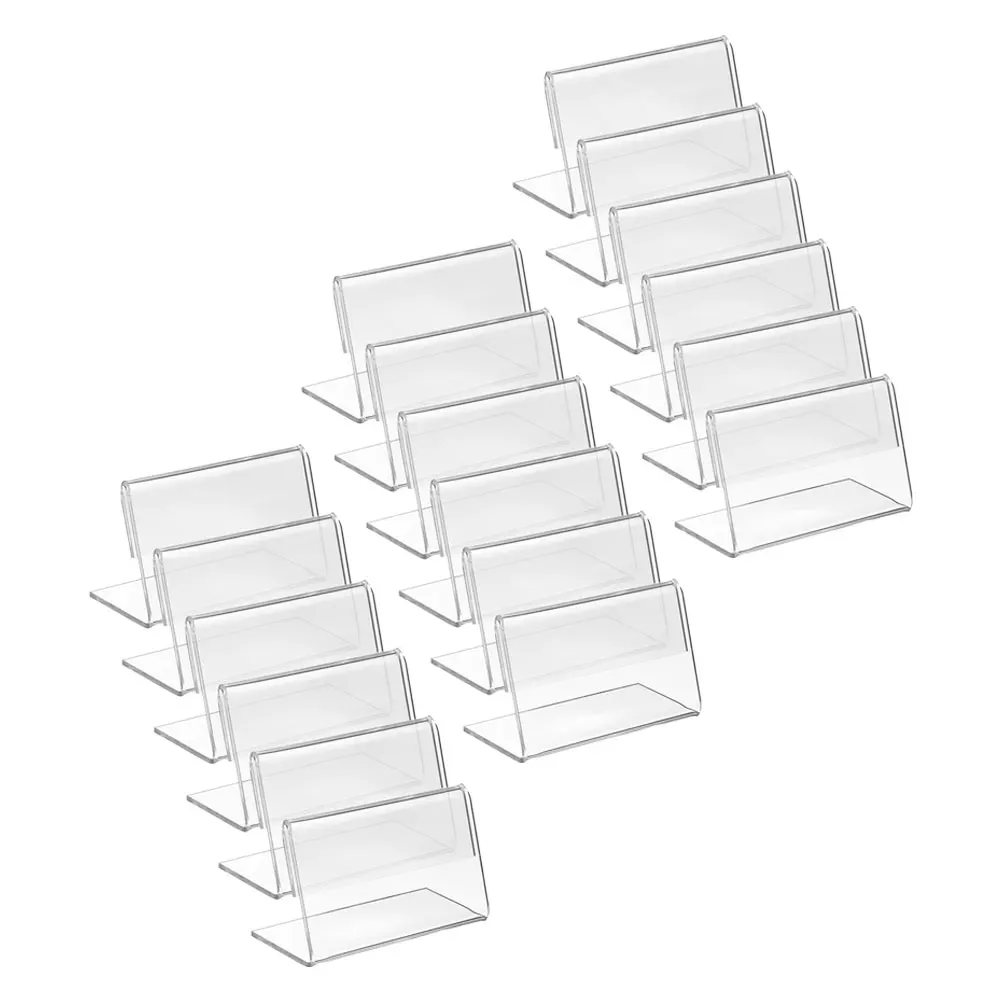 30pcs L Shaped Acrylic Price Tag High Transparency Desk Card Display Easel for Sign Name Table Signs Stand Bag Holder Postcard