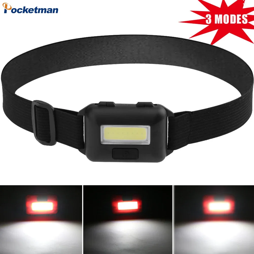 Mini COB LED Headlamp Portable Waterproof Headlight High Lumens 3 Lighting Modes Head Lamp Head Flashlight