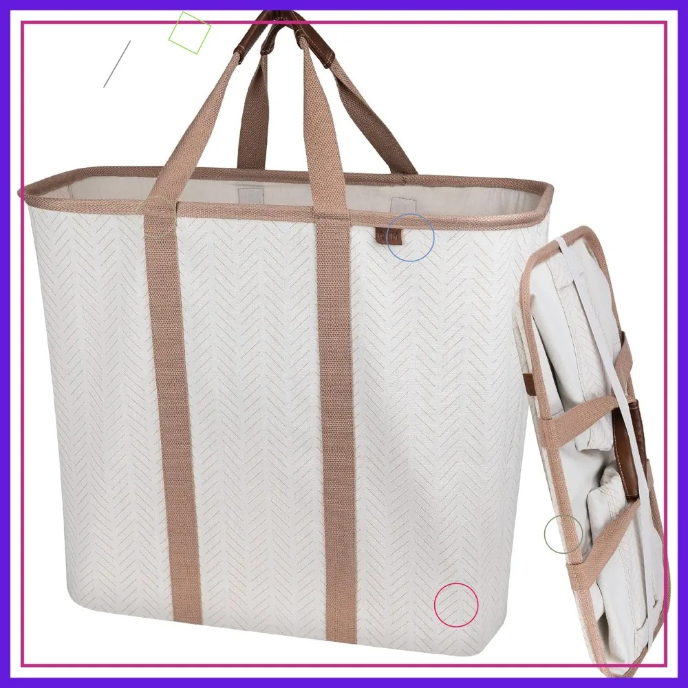 

Collapsible Laundry Basket 2-Pack 64L Foldable Storage Container for Home Organization